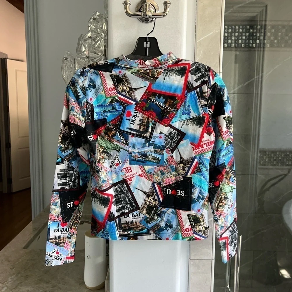 BALENCIAGA Long Sleeve All Over Cities Stretch Top - Picture 11 of 11